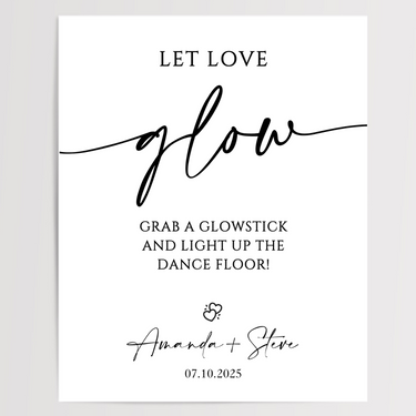 Let Love Glow Printed Wedding Signs